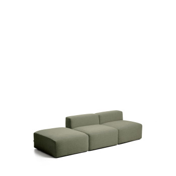 Canapé 3 places Blok avec pouf en chenille
