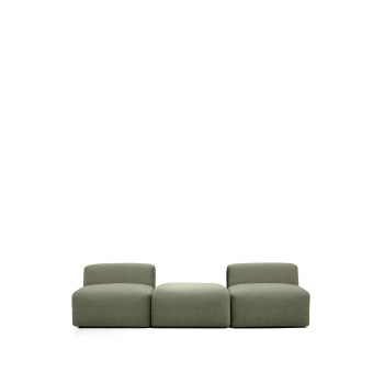 Canapé 3 places Blok avec pouf d'extrémité en chenille
