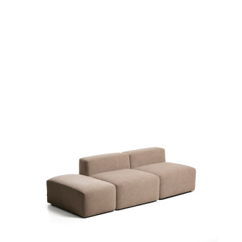 Canapé 3 places Blok avec pouf en chenille