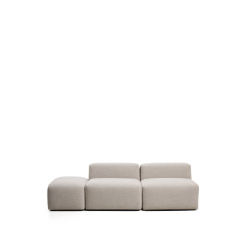 Canapé 3 places Blok avec pouf d'extrémité en chenille