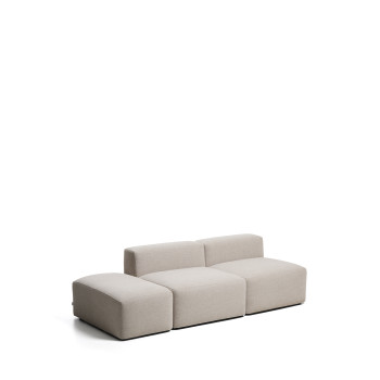 Canapé 3 places Blok avec pouf en chenille