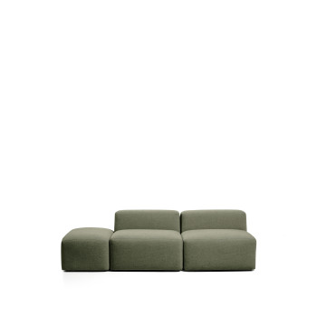 Canapé 3 places Blok avec pouf d'extrémité en chenille