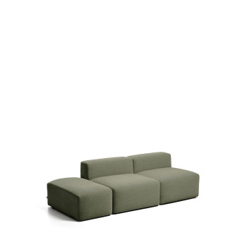 Canapé 3 places Blok avec pouf en chenille