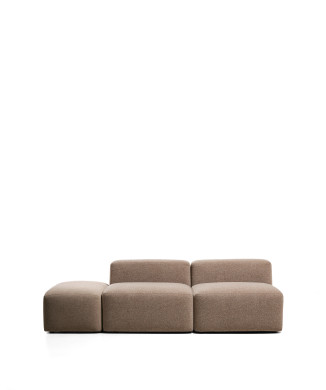 Canapé 3 places Blok avec pouf d'extrémité en chenille