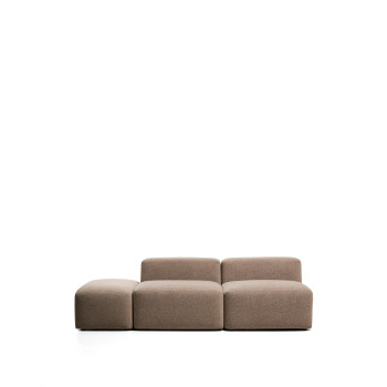 Canapé 3 places Blok avec pouf d'extrémité en chenille