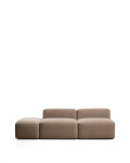 Canapé 3 places Blok avec pouf d'extrémité en chenille