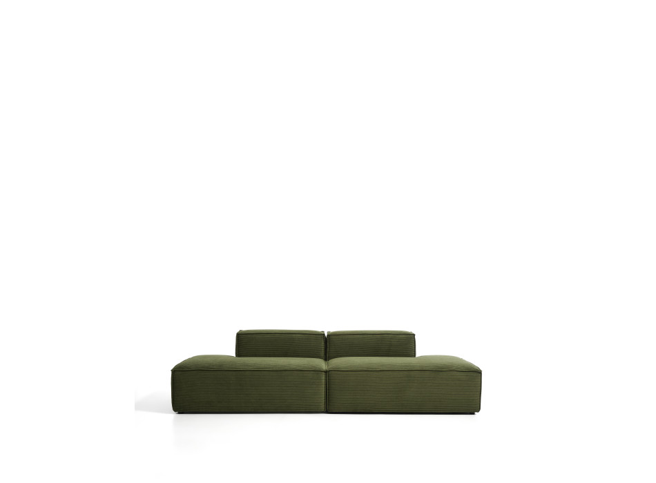 Canapé 3 places Blok en velours côtelé épais vert, 290 cm, certifié FSC Mix.