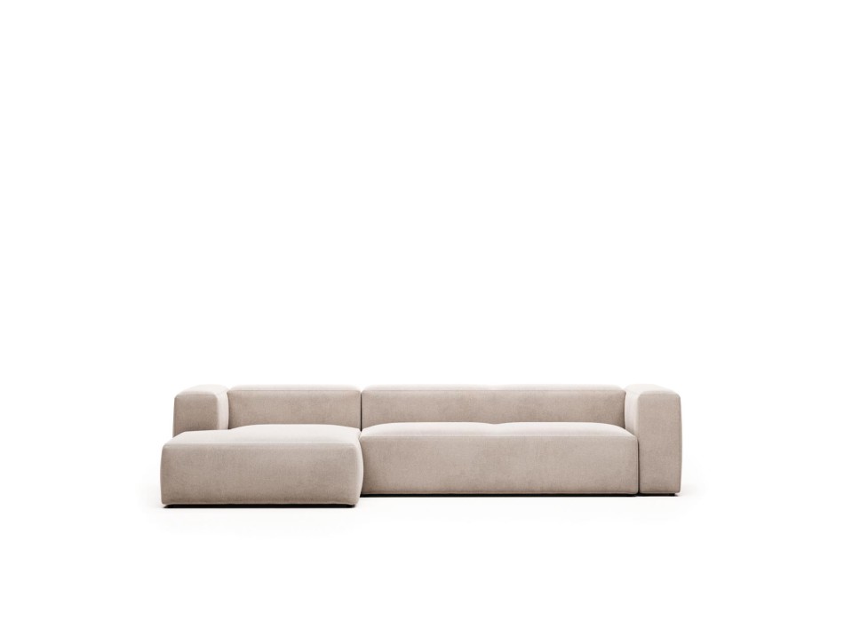 Canapé Blok 4 places méridienne gauche beige 330 cm