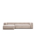 Canapé Blok 4 places méridienne gauche beige 330 cm