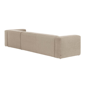 Canapé Blok 4 places en chenille beige avec méridienne droite 330 cm FSC Mix Credit