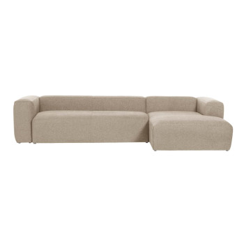 Canapé Blok 4 places en chenille beige avec méridienne droite 330 cm FSC Mix Credit