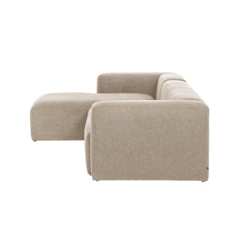 Canapé Blok 4 places en chenille beige avec méridienne gauche 330 cm FSC Mix Credit