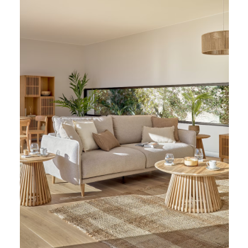 Canapé 3 places Carlota beige 213 cm