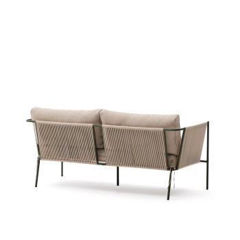 Canapé d'extérieur 2 places Zivia en corde brute et acier galvanisé vert 178 cm