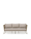Canapé d'extérieur 3 places Saconca en corde et acier galvanisé beige 189 cm