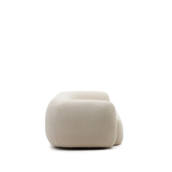 Canapé 3 places Martina en peau de mouton synthétique écru, 246 cm FSC Mix Credit