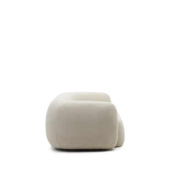 Canapé 3 places Martina en peau de mouton synthétique écru, 246 cm FSC Mix Credit