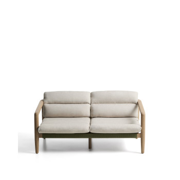 Canapé 2 places Menfi en bois d'acacia massif et corde verte 136 cm FSC 100%