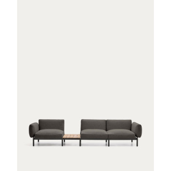 Canapé d'extérieur modulable Sorells 3 places avec rembourrage