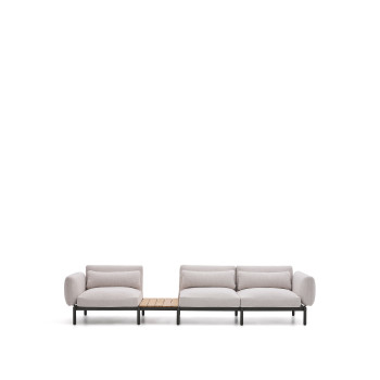 Canapé d'extérieur modulable 3 places Sorells avec rembourrage