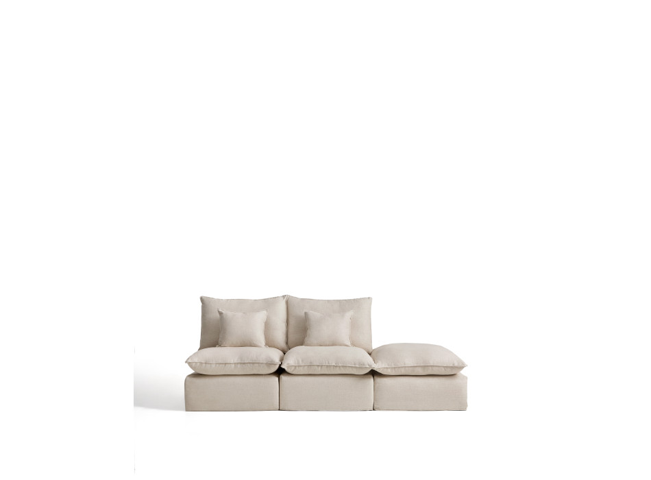 Canapé modulable 2 places Anarela avec housse amovible et embout en lin et viscose