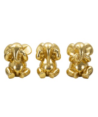 ÉLÉPHANT JE NE VOIS PAS/ JE NE PEUX PAS ENTENDRE/ JE NE PEUX PAS PARLER ENSEMBLE DE 3 PCS