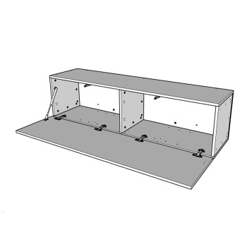 Éléments Isoka - Élément mural rabattable Isoka L.153,6 H.40 P.39,2 Chêne naturel