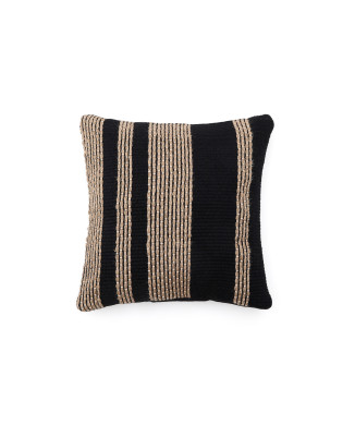 Taie d'oreiller Aylin en coton avec broderie en jute