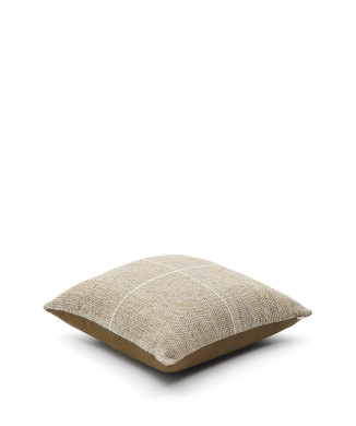 Housse de coussin de sol Nalian 100 % PET beige à carreaux 70 x 70 cm