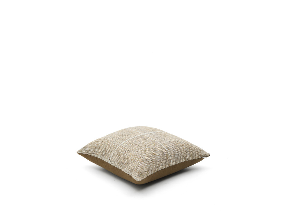 Housse de coussin de sol Nalian 100 % PET beige à carreaux 70 x 70 cm