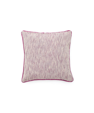 Housse de coussin jacquard Brisella avec bordure rose contrastée 45 x 45 cm