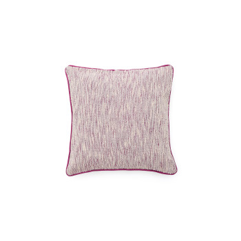 Housse de coussin jacquard Brisella avec bordure rose contrastée 45 x 45 cm