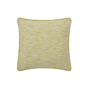 Housse de coussin jacquard Brisella avec bordure verte contrastante, 45 x 45 cm