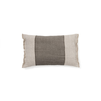 Housse de coussin en lin à franges vert Lorin 30 x 50 cm