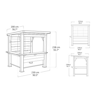 Keter Gazebo BAR Signature Noyer