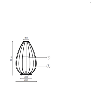 Lampe à poser d'intérieur Cell M614B Ø36 KARMAN