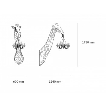 LAMPE MURALE GIRAFE IN LOVE QEEBOO