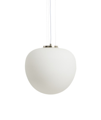 Plafonnier Ardali en verre fumé et acier finition brossée Ø 40 cm