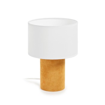 Lampe de table en velours côtelé Bianella