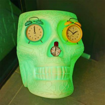 LAMPE DE TABLE ET TABOURET MEXICO AVEC LED RECHARGEABLE 70005LED QEEBOO