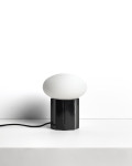 Lampe de table Idela en verre fumé et marbre noir Ø 15 cm