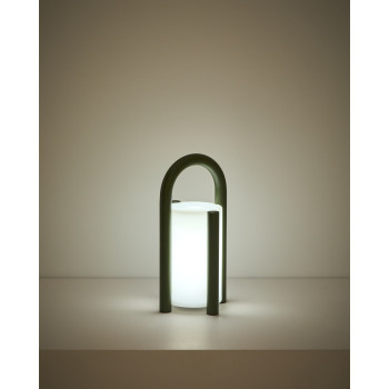 Lampe de table portable Leros, petite, en polyéthylène et acier