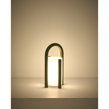 Lampe de table portable Leros, petite, en polyéthylène et acier