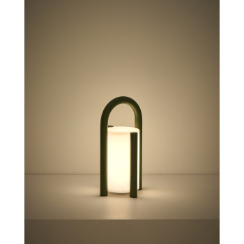 Lampe de table portable Leros, petite, en polyéthylène et acier