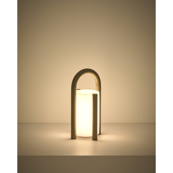 Lampe de table portable Leros, petite, en polyéthylène et acier