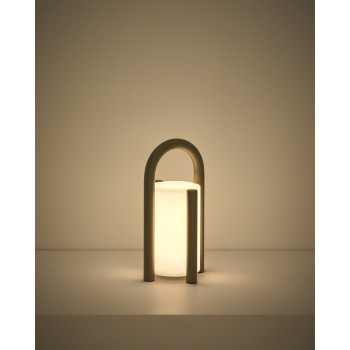Lampe de table portable Leros, petite, en polyéthylène et acier