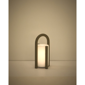 Lampe de table portable Leros, petite, en polyéthylène et acier