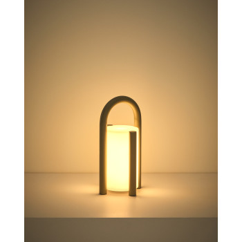 Lampe de table portable Leros, petite, en polyéthylène et acier
