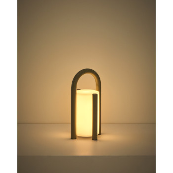 Lampe de table portable Leros, petite, en polyéthylène et acier