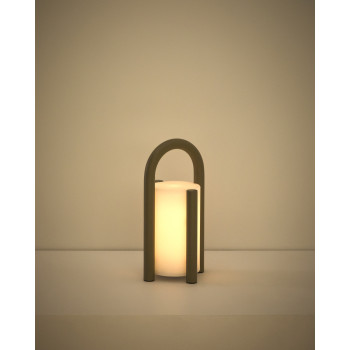 Lampe de table portable Leros, petite, en polyéthylène et acier